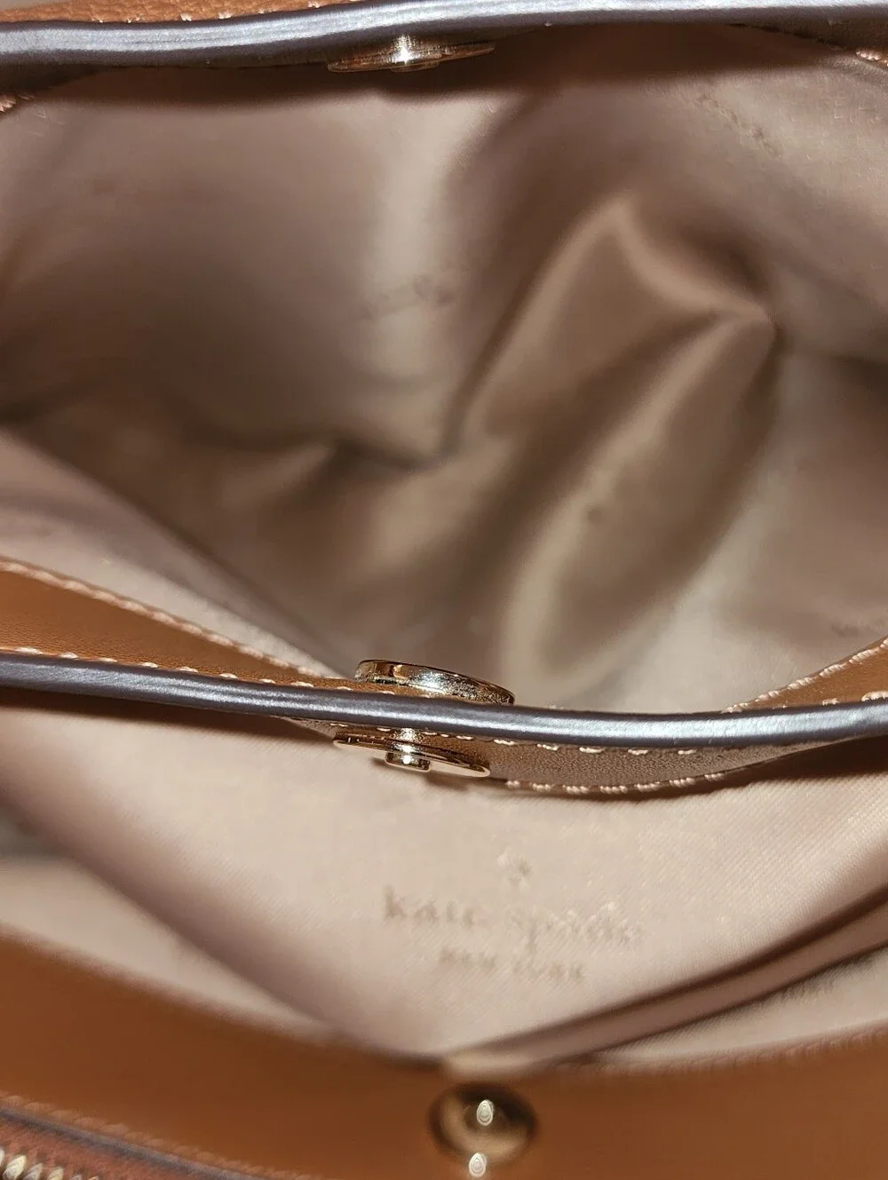 Kate Spade Large Dumpling Satchel Warm Gingerbread Flawless w/ Strap